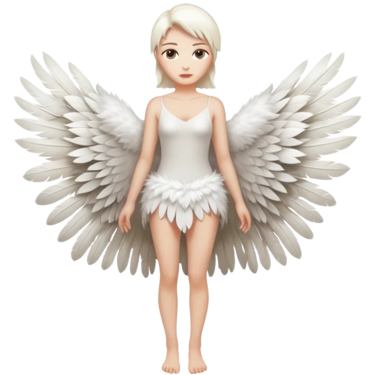 woman full length covered in feathers emoji
