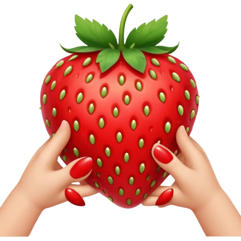 Strawberry with its own hands emoji