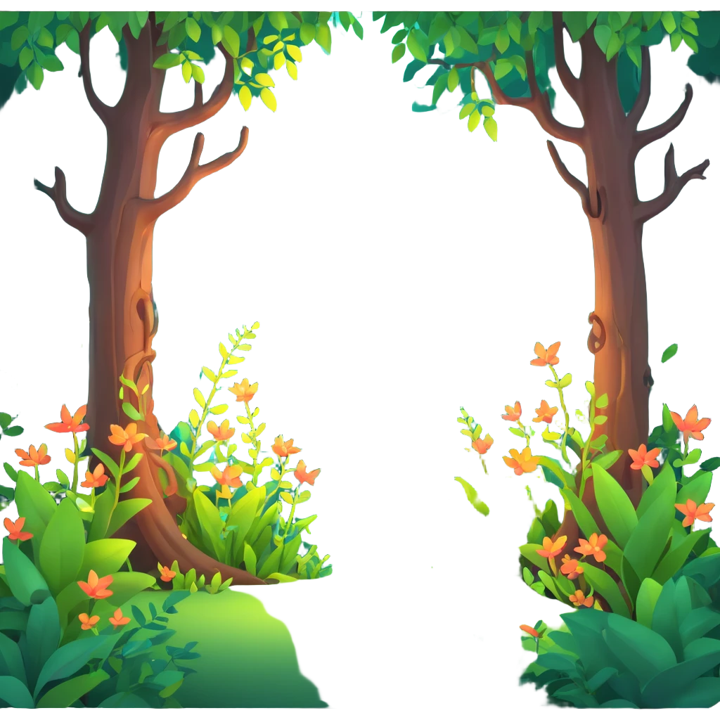 enchanted forest with glowing plants and magical atmosphere emoji