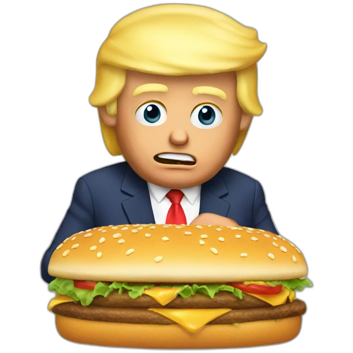 trump eating hamburger emoji