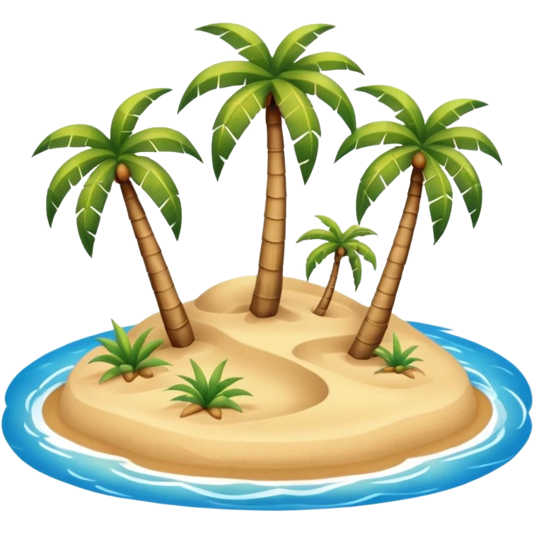 emoji of desert island in the middle of the blue sea emoji