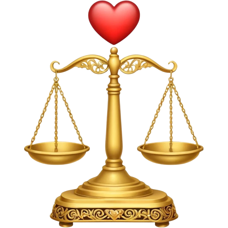 scale with a heart symbol emoji