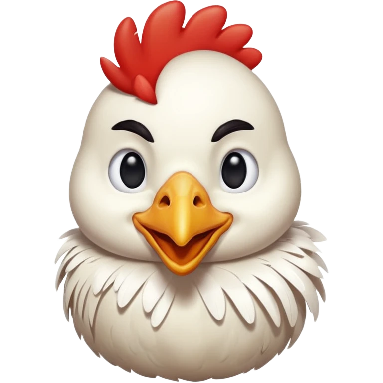 Crie a imagem de uma galinha sorridente emoji