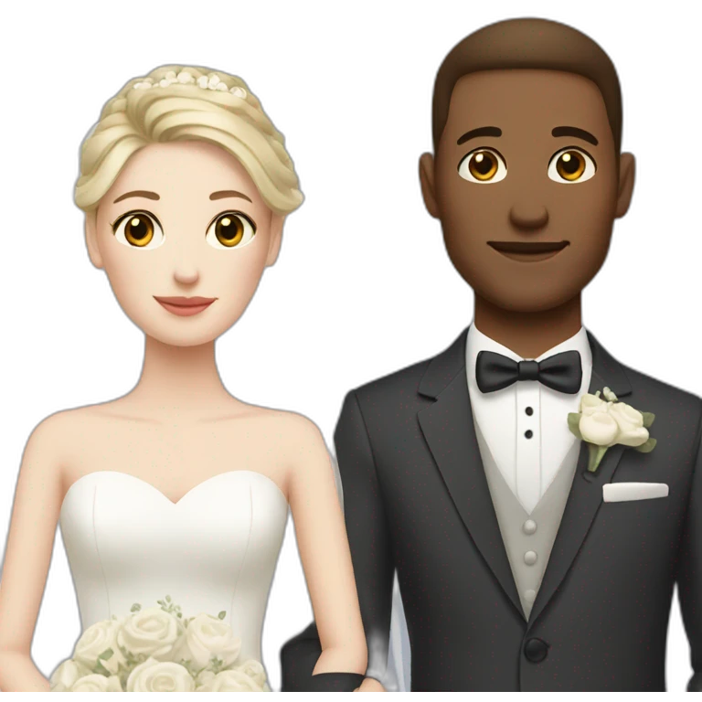 wedding couple with fair skin emoji