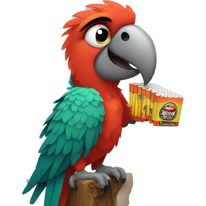 Parrot with cigarettes  emoji