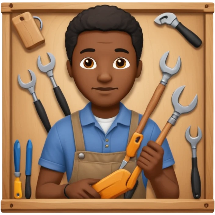 Wood Carving Craftsman black man emoji