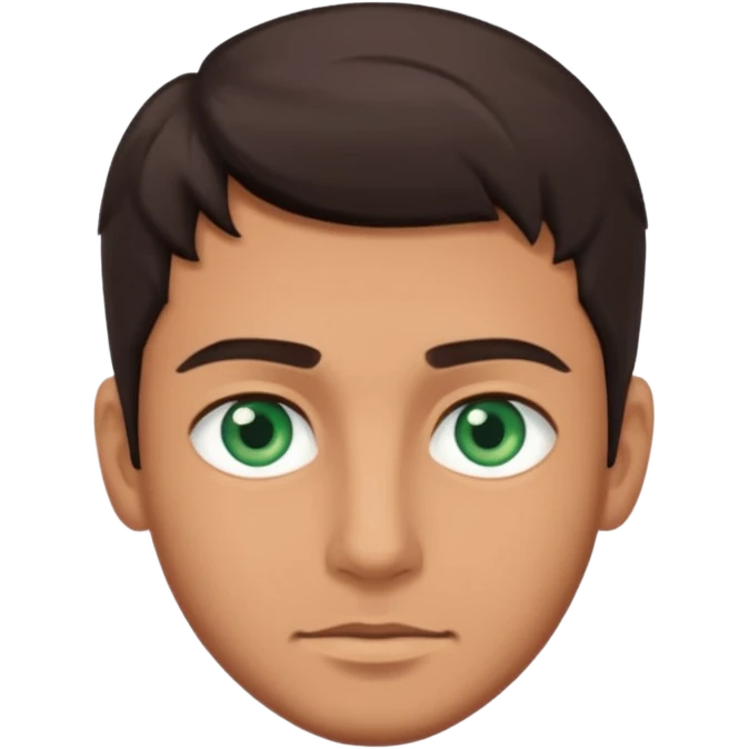 A man with blueish green eyes, dark brown hair  emoji