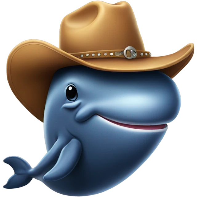 Whale wearing cowboy hat emoji