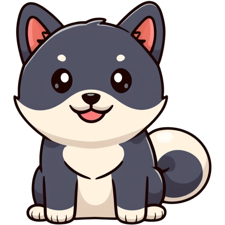 adorable black Shiba Inu puppy with big eyes emoji