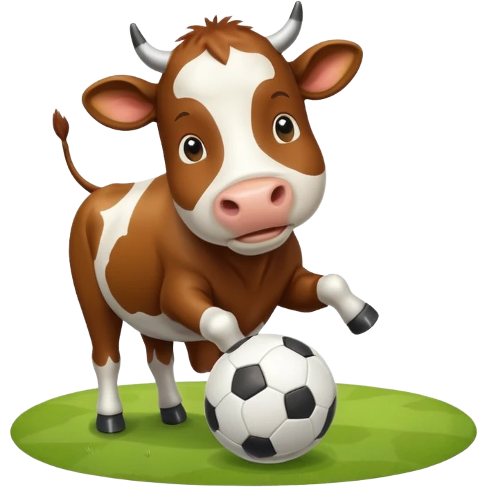Cow playing soccer  emoji