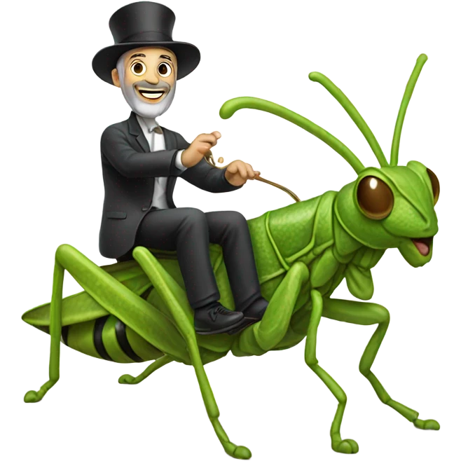 Rabbi riding a grasshopper emoji
