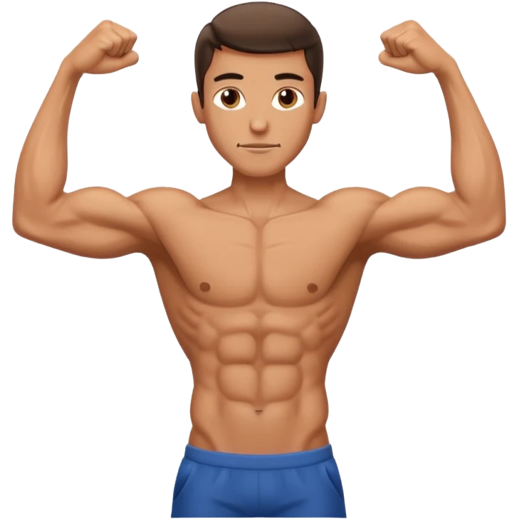 Man flexing skinny long arms emoji