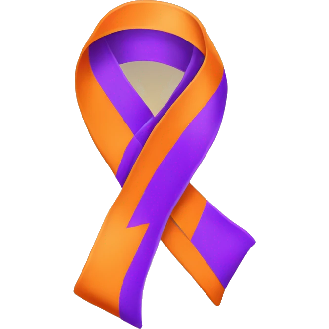 Orange and purple awareness ribbon emoji