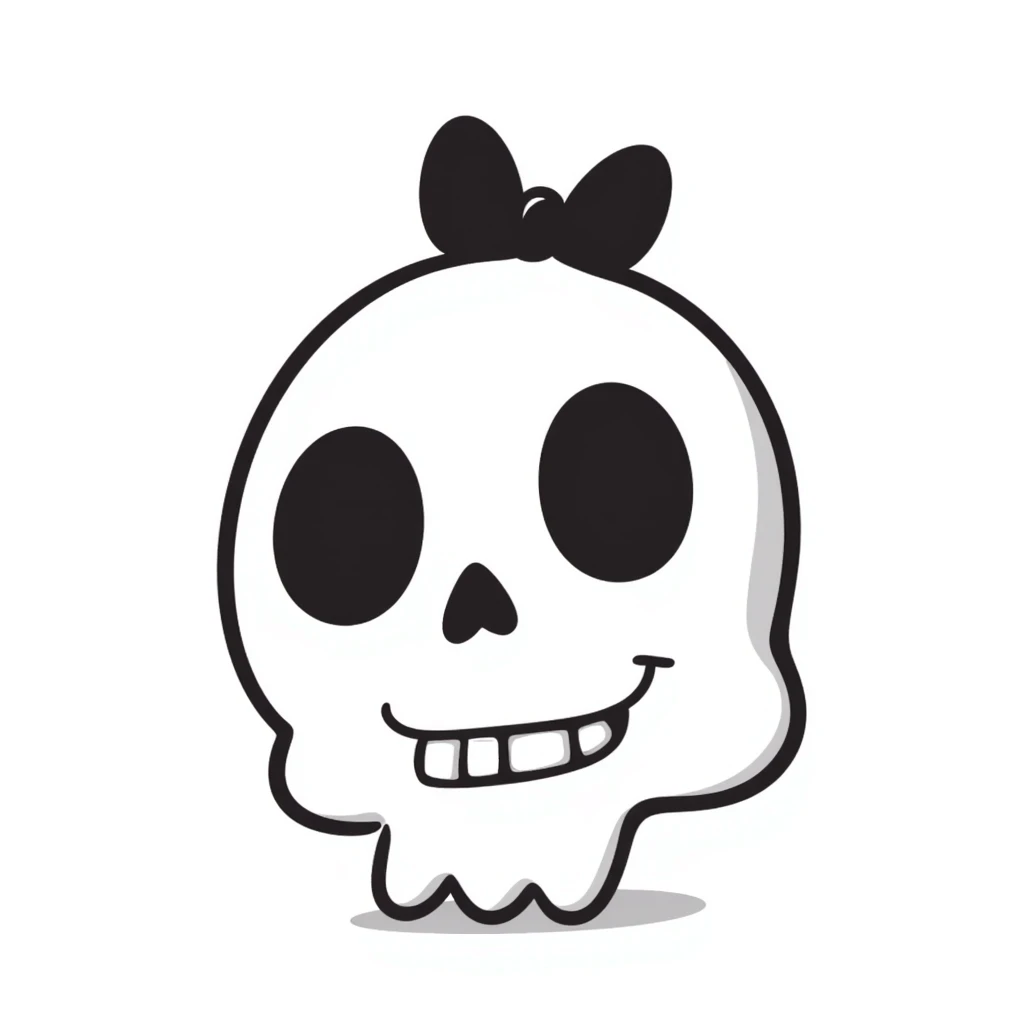 kawaii cute skull emoji