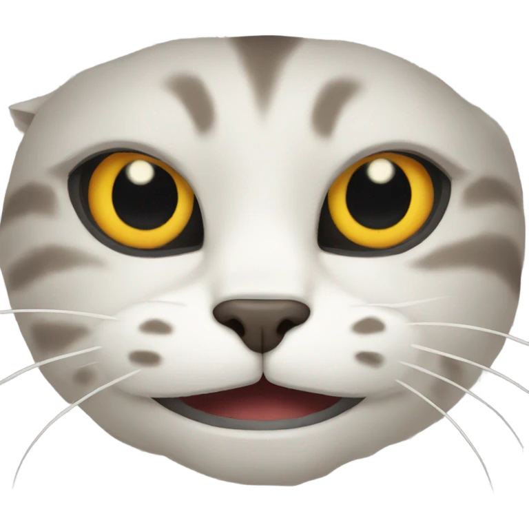A cat with a scary face emoji