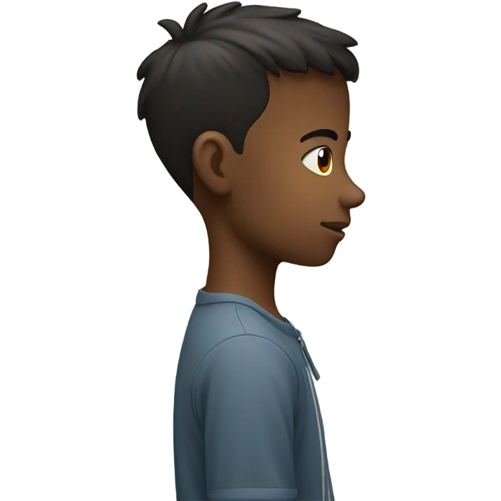 Boy gazing while tilting head downwards with full body  emoji