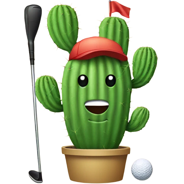 Cactus with golf clubs  emoji