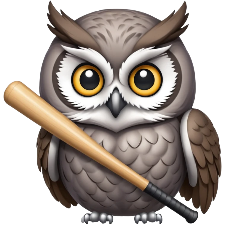 Owl being hit by a baseball bat emoji