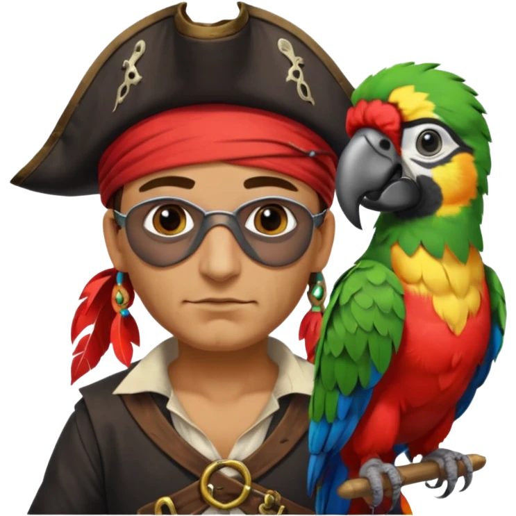 pirate and parrot emoji