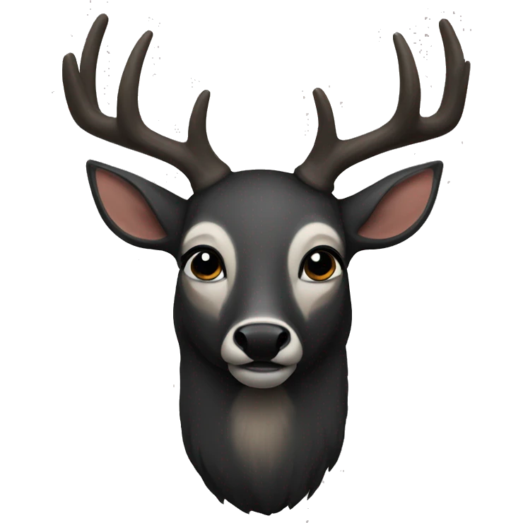Black deer emoji