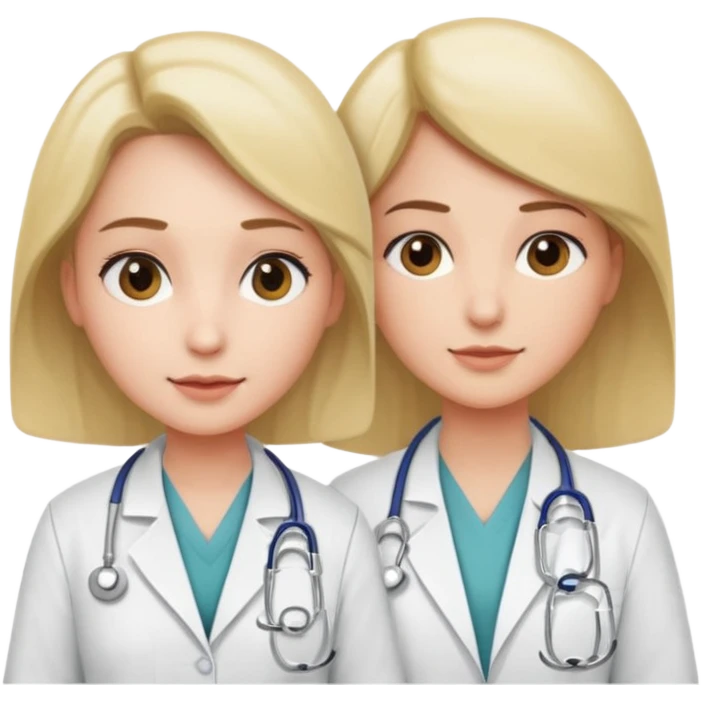 A medic (woman) attending to a person at the hospital emoji