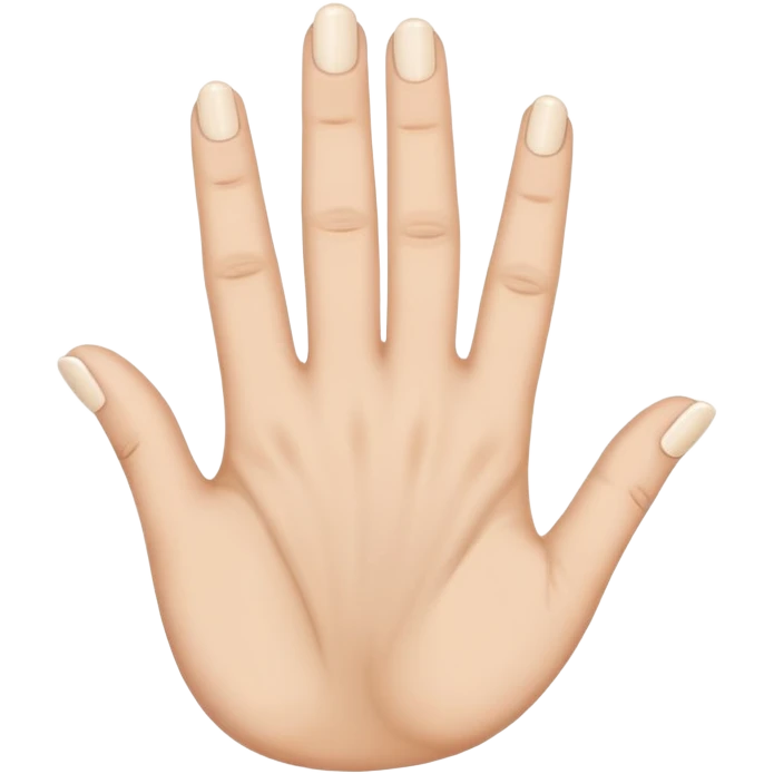 Hand with middle and ring finger crossed forming an M emoji