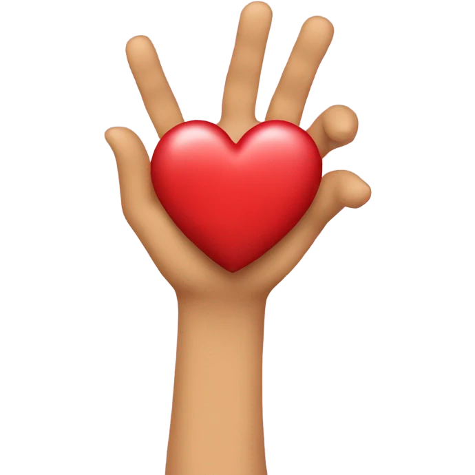 Throwing a heart emoji with hand emoji