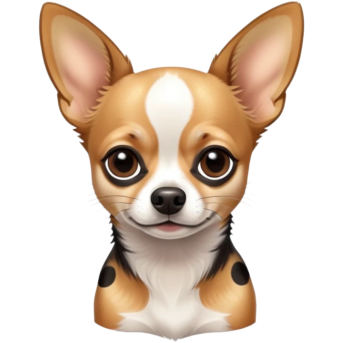 Perrita chihuahua con manchas negras y blancas  emoji