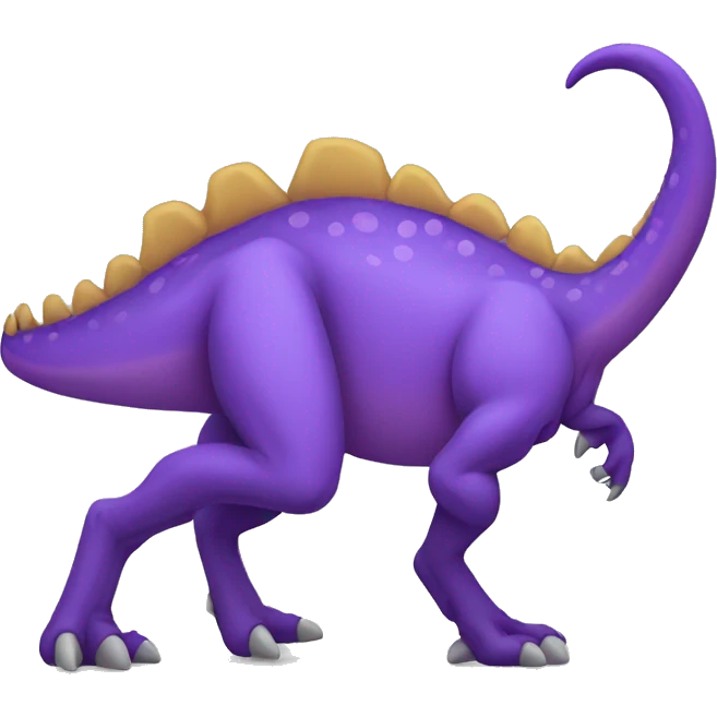 Purple dinosaur emoji flat sideview emoji