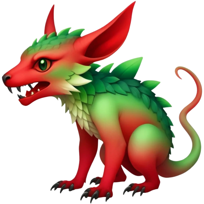 Cool Edgy Green-Red-gradient ethereal badass Fionbri-Vernid-Trico-animal-creature full bodyd emoji