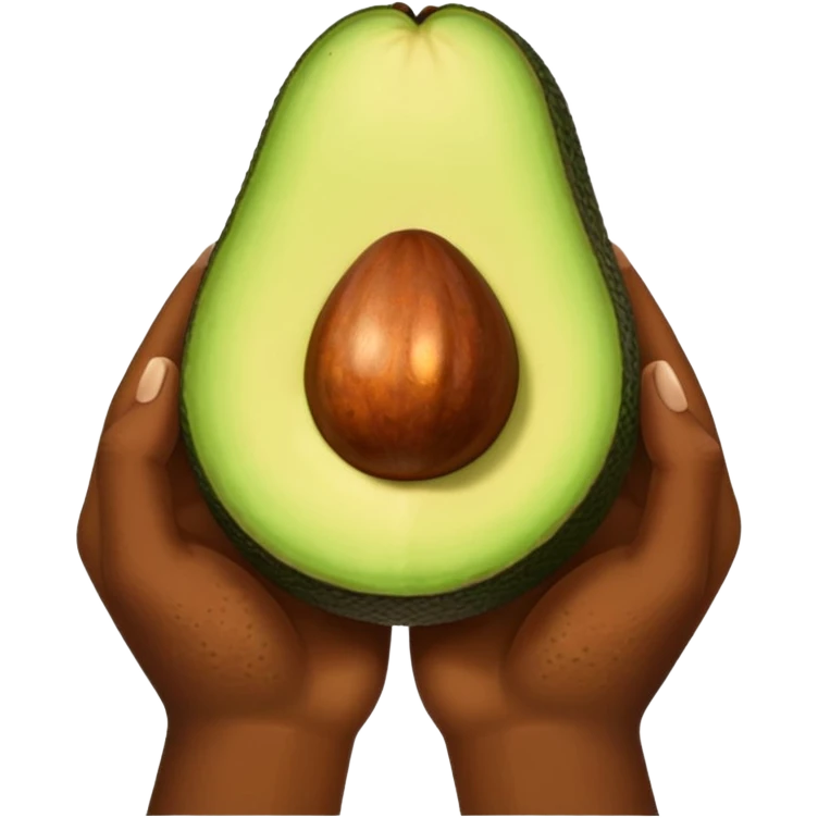 hands holding a small avocado emoji