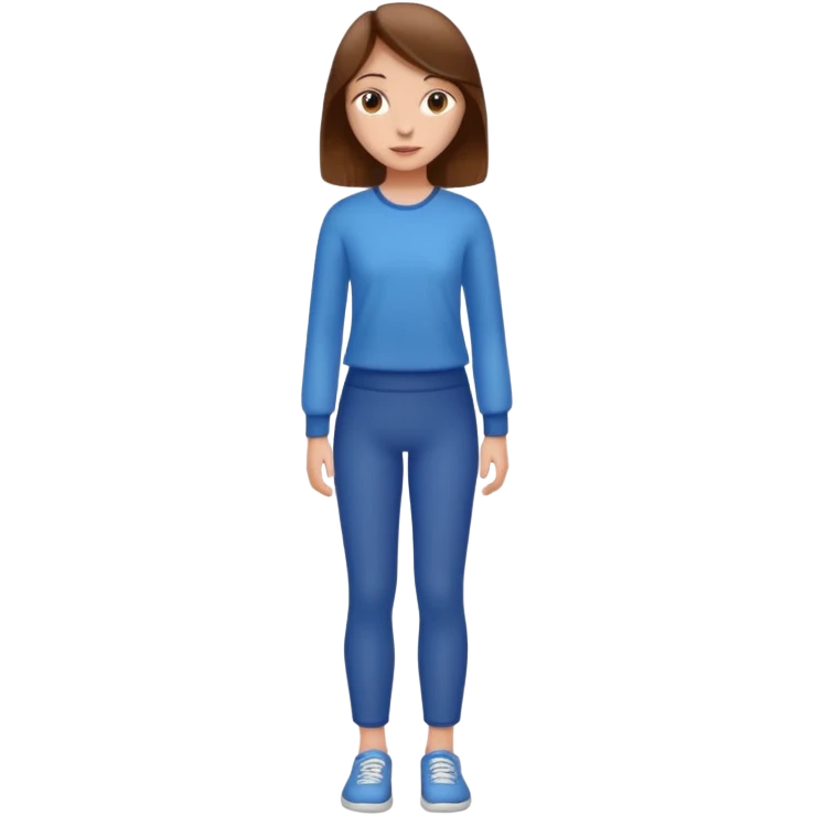 fille  en entier cheveux bruns tres long et lisse emoji