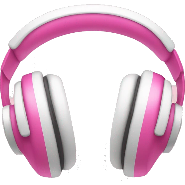 Pink and white headphones emoji