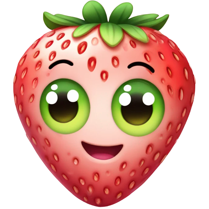 Kawaii pink strawberry emoji