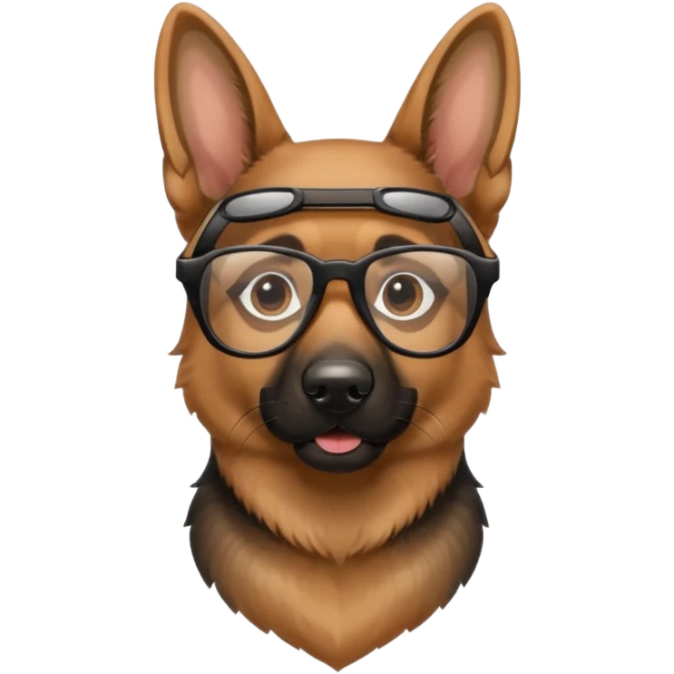 German shepherd wearing cool glasses emoji