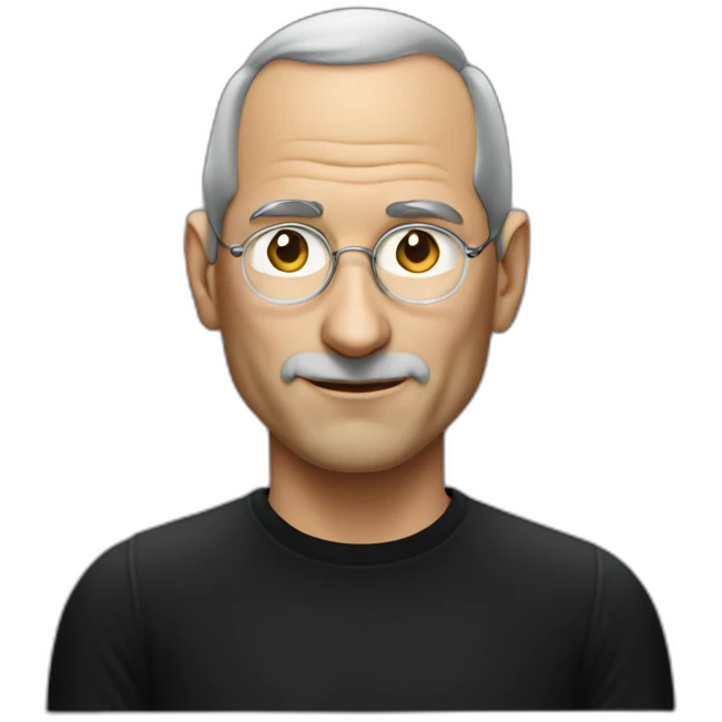 Steve Jobs using Black t-shirt emoji