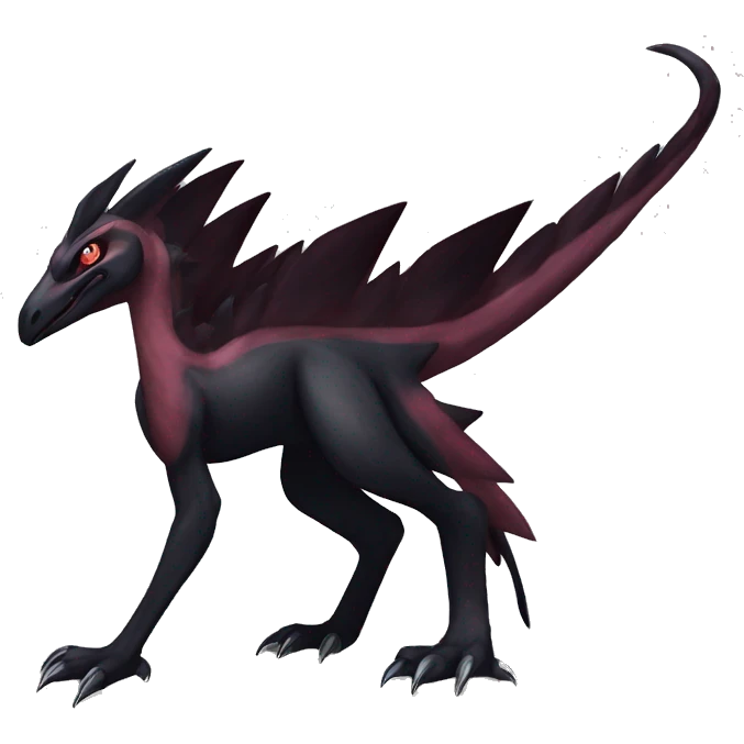 cool edgy black and maroon Dark-type nargacuga Salazzle  Salandite Pokémon full body by LiLaiRa, by Falvie emoji