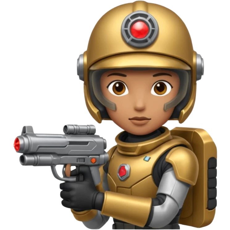 space warrior with gun emoji