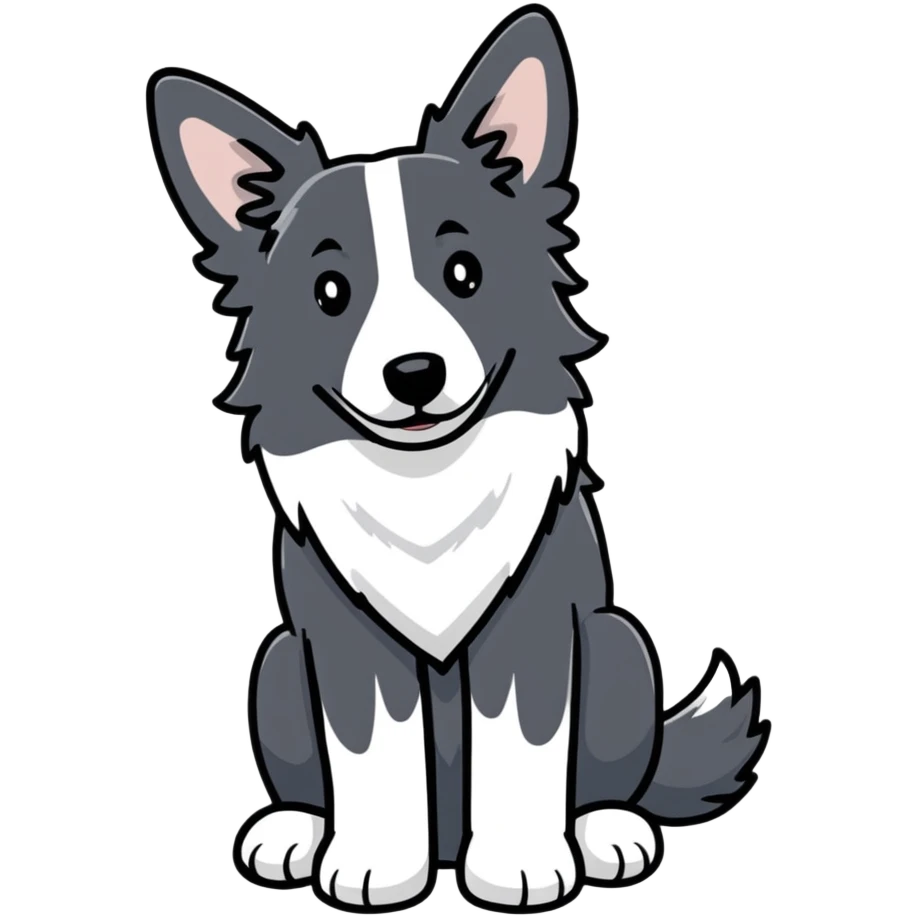 Merle border collie dog sitting emoji