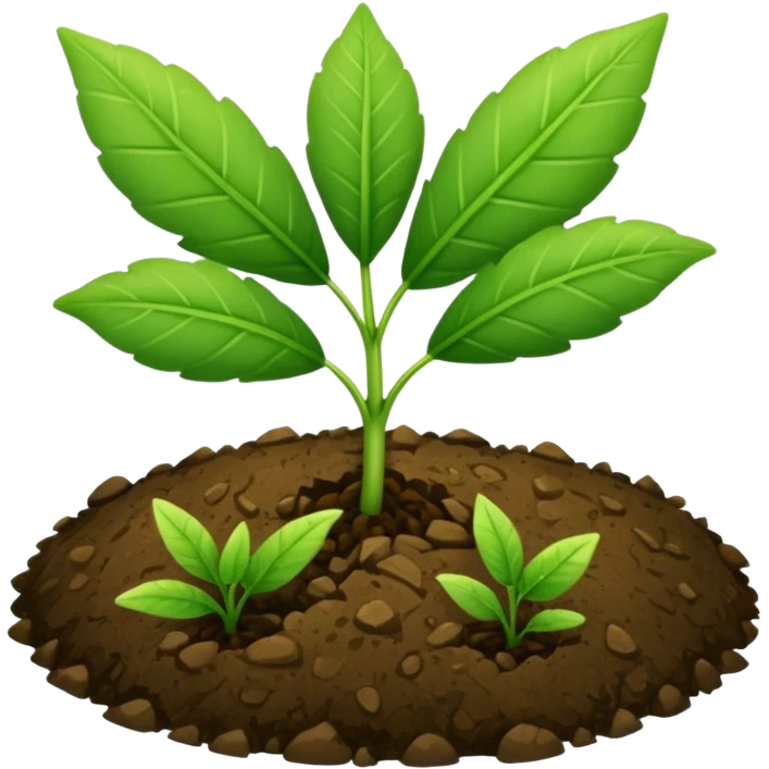 ground with small plant leaf emoji