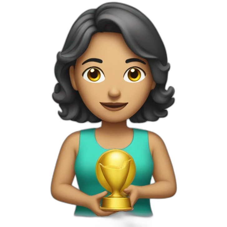 Mujer con premio emoji