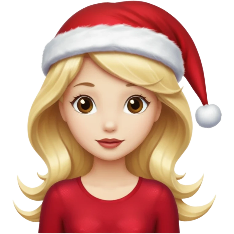 blonde mermaid with christmass hat emoji