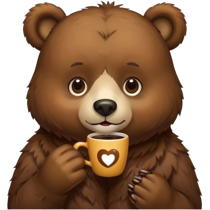 a bear drinking coffee emoji