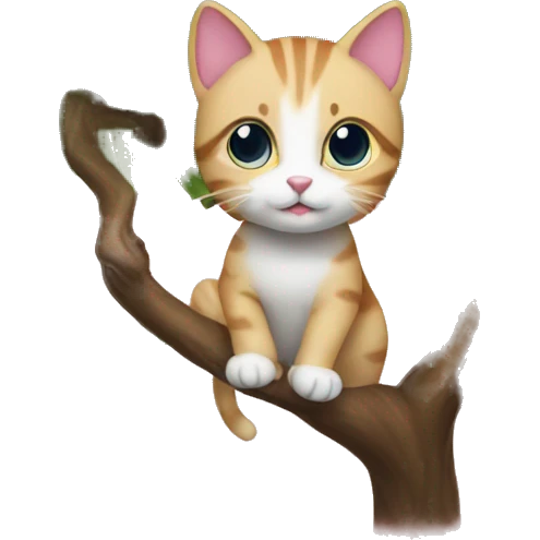 CUTE CAT IN THE TREE emoji