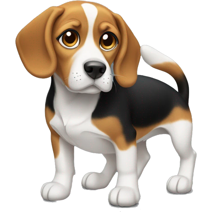 a beagle in squatting position emoji