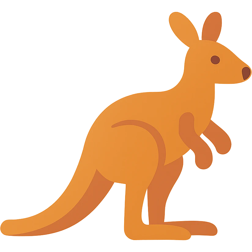 Flat design style kangaroo emoji