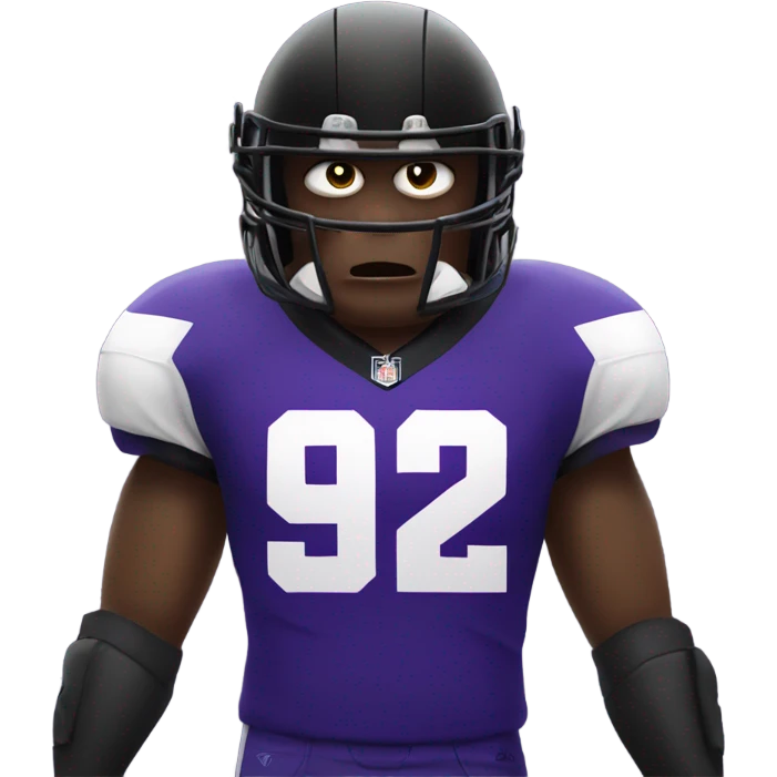 Angry Raven wearing a football jersey with number 92 emoji