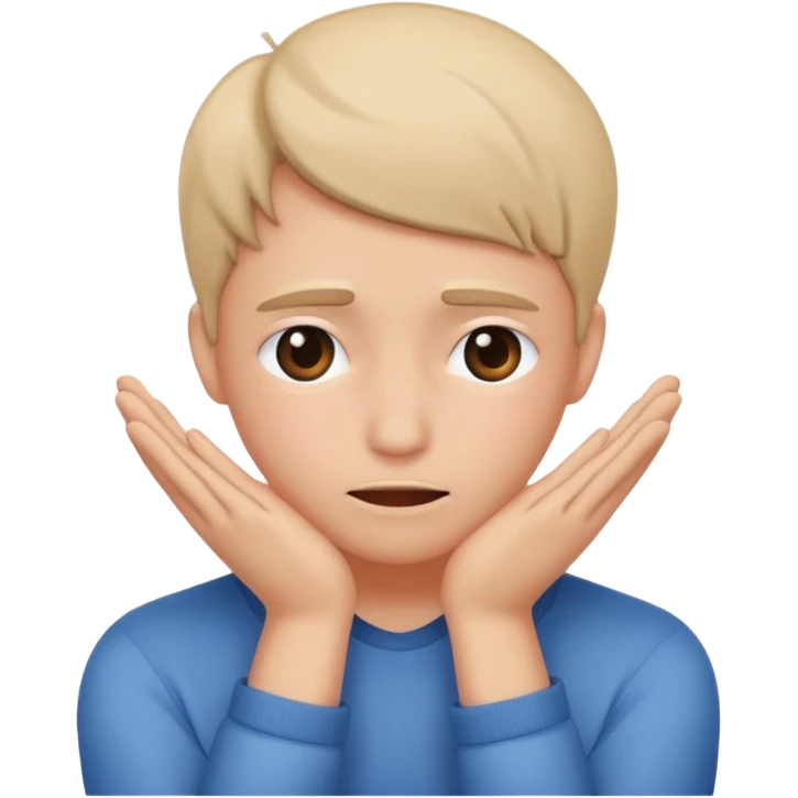 Standard smiley emoji blushing and hiding face with hands emoji