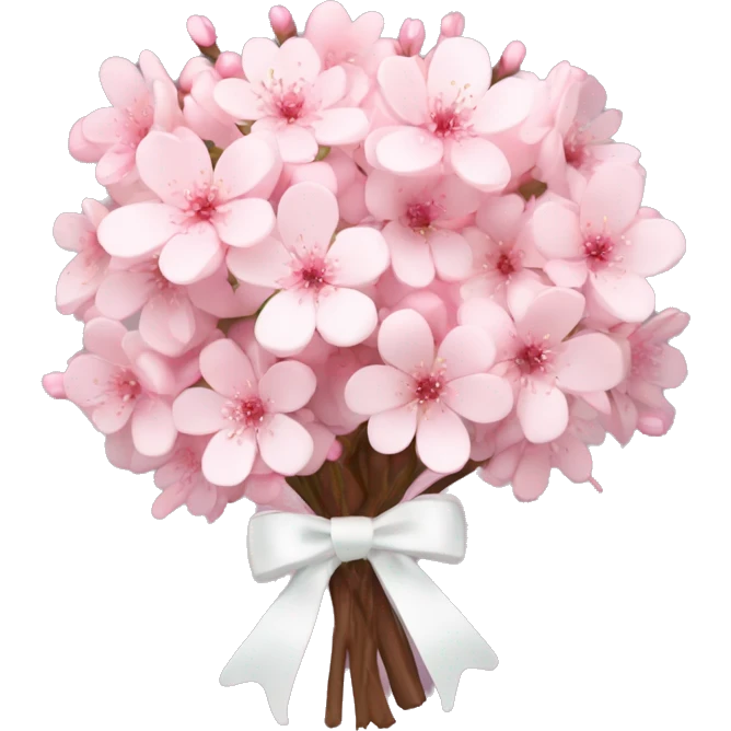 Pastel pink cherry blossom bouquet wrapped with a cute white bow  emoji