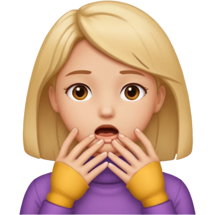 Girl with hands on her throat  emoji